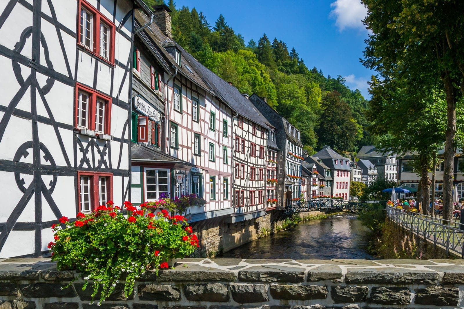 Half-timbered houses on the Rur in Monschau's old town